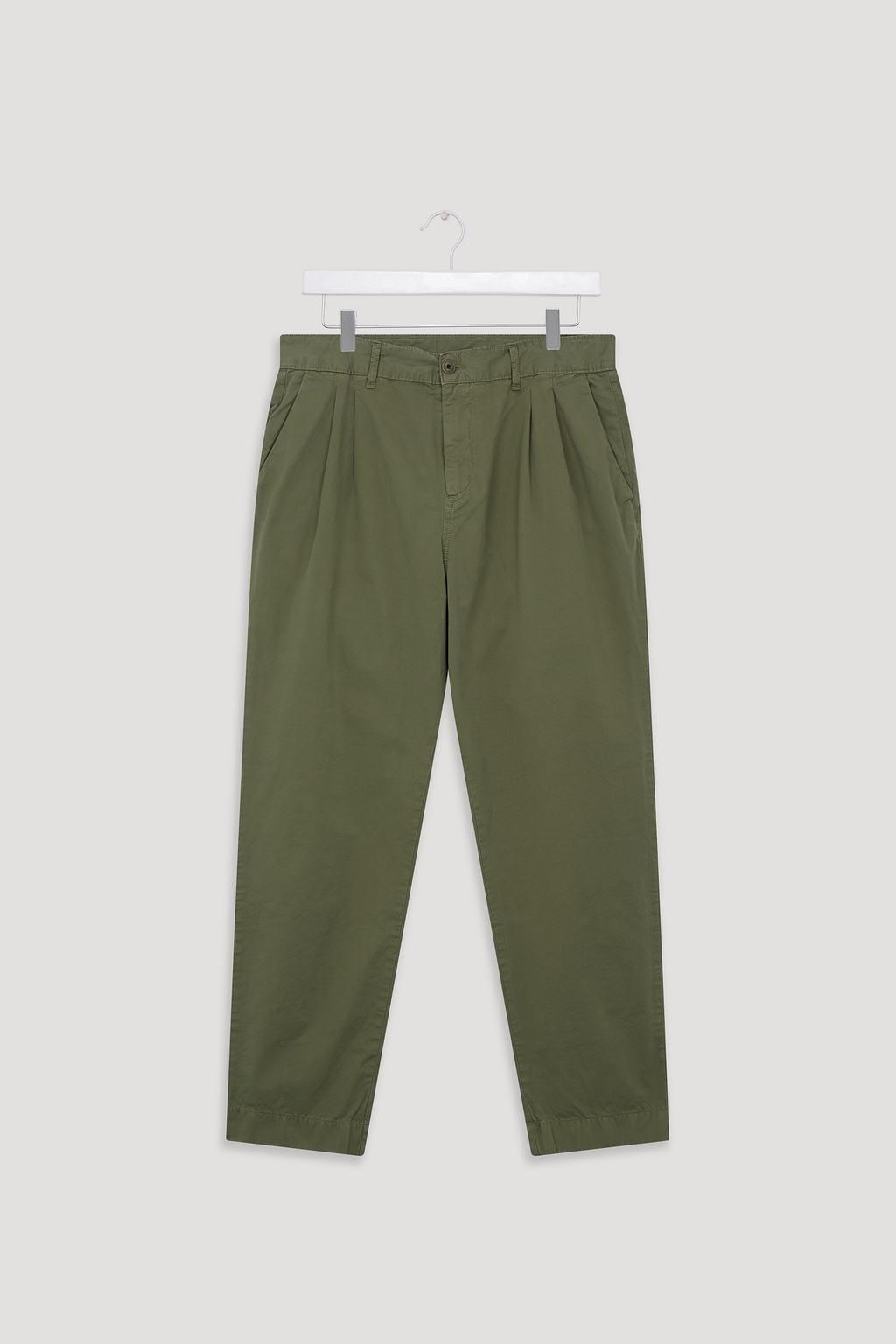 Organic Twill Double Pleated Trouser