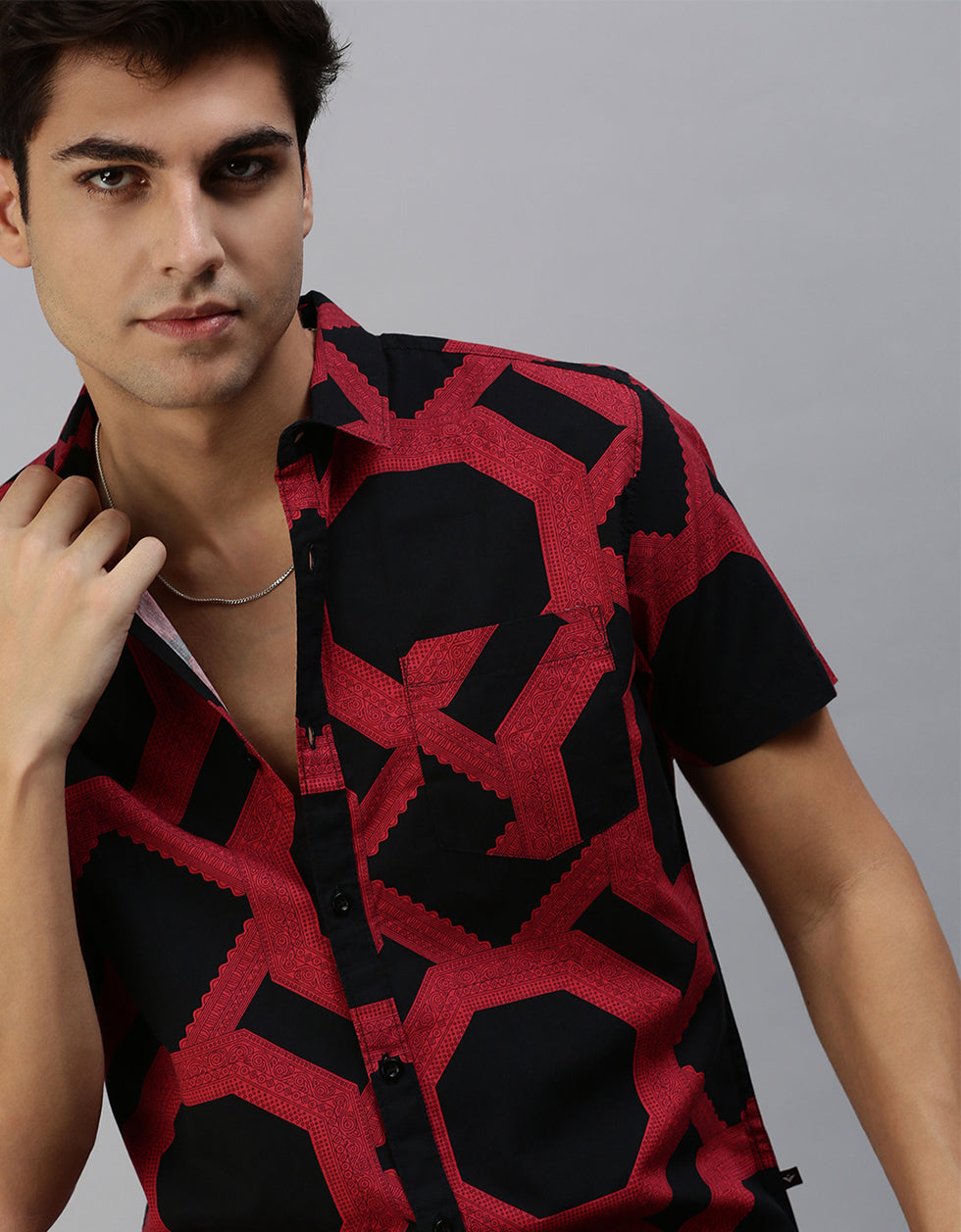 Red Men's Printed Shirt