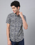 Navy Men's Printed Shirt