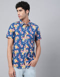 Blue Printed Men's Shirt