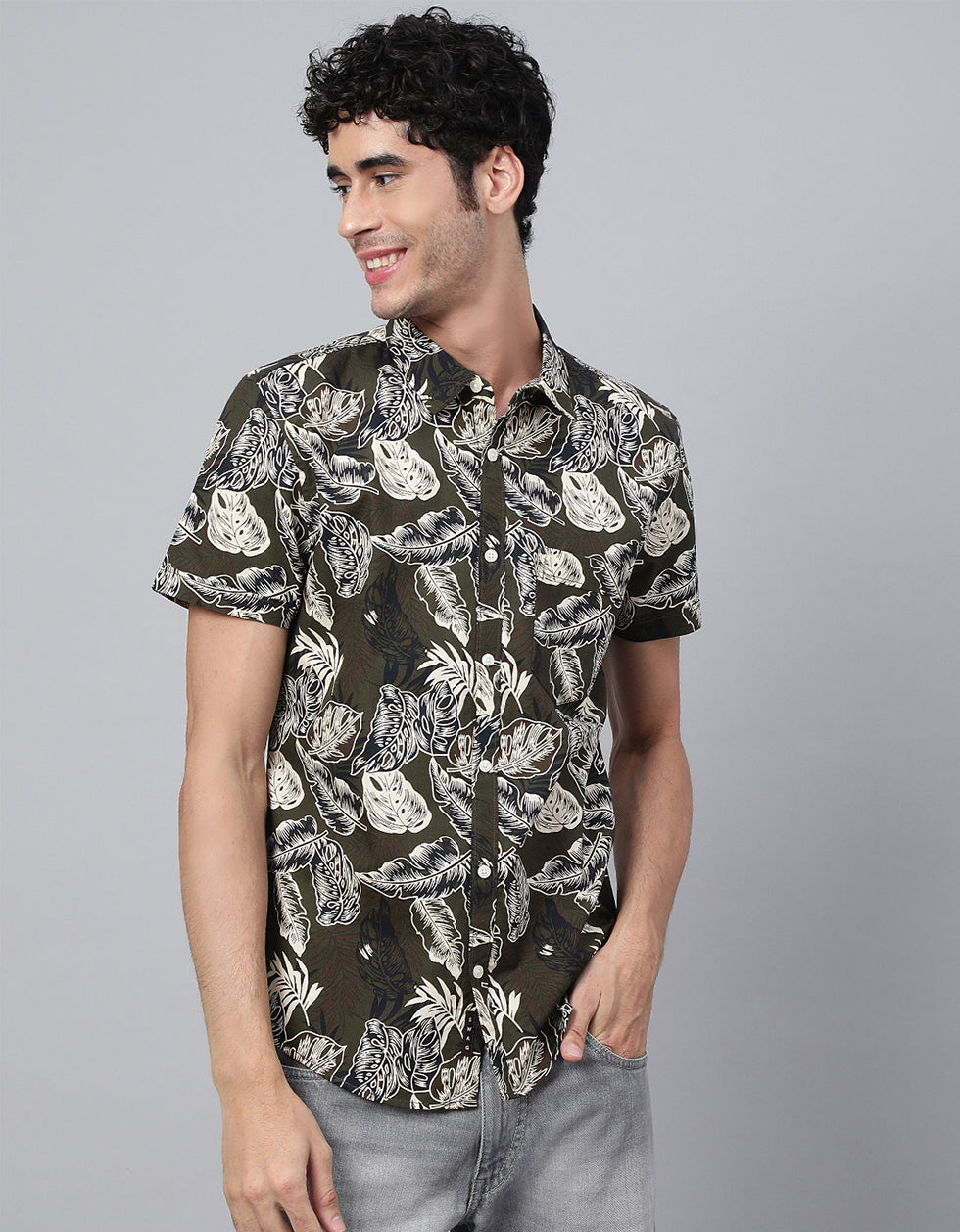 Olive Printed Shirt