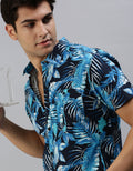 Navy Men's Printed Shirt
