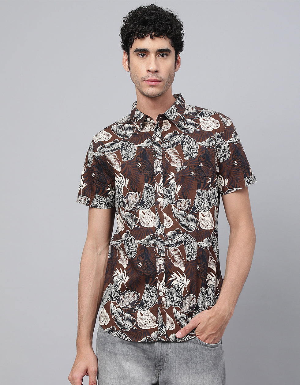 Brown Printed Shirt