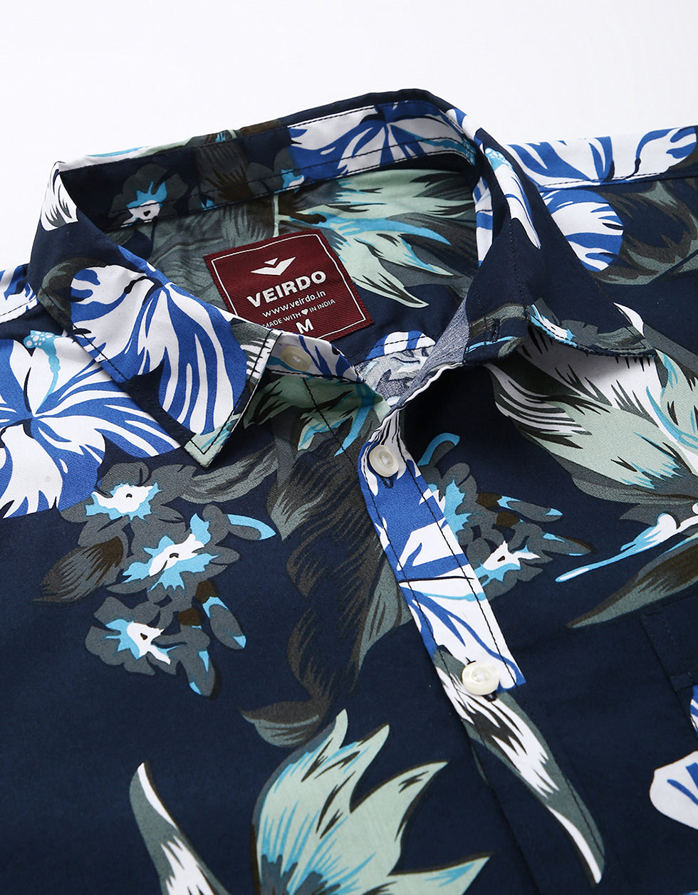 Men's Navy Printed Shirt