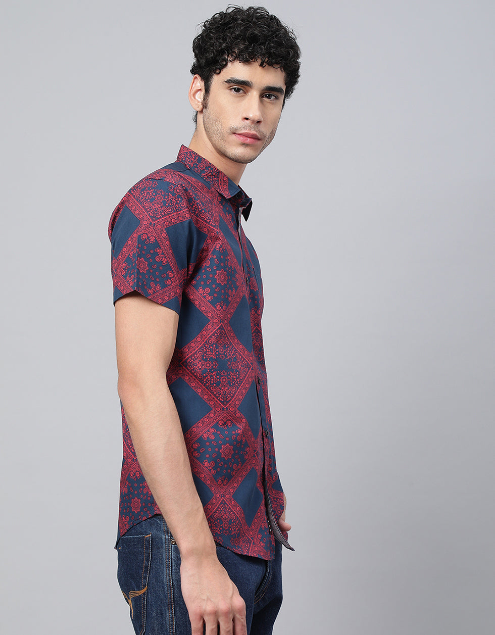 Red Printed Men's Shirt