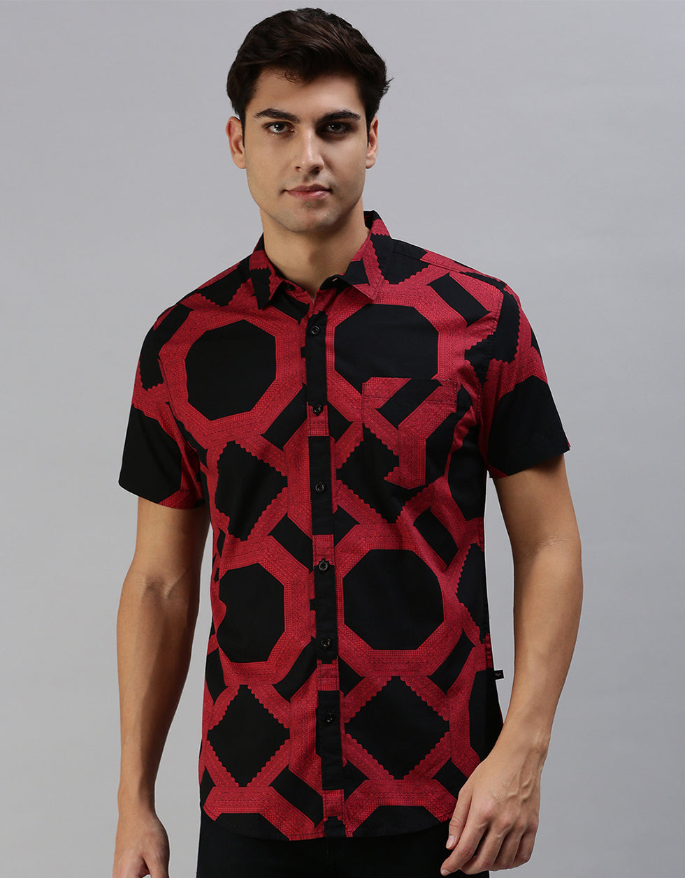 Red Men's Printed Shirt