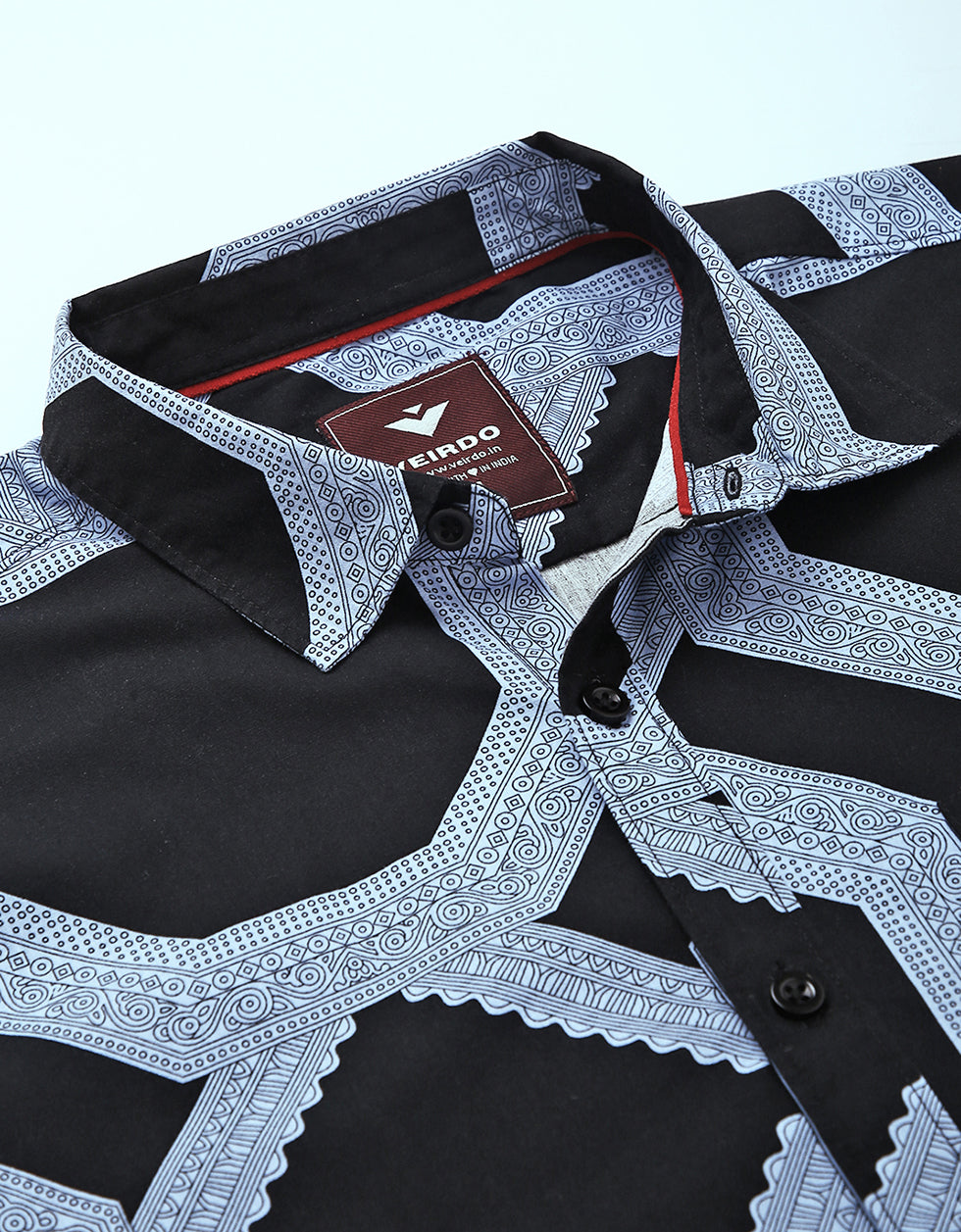 Grey Printed Men's Shirt