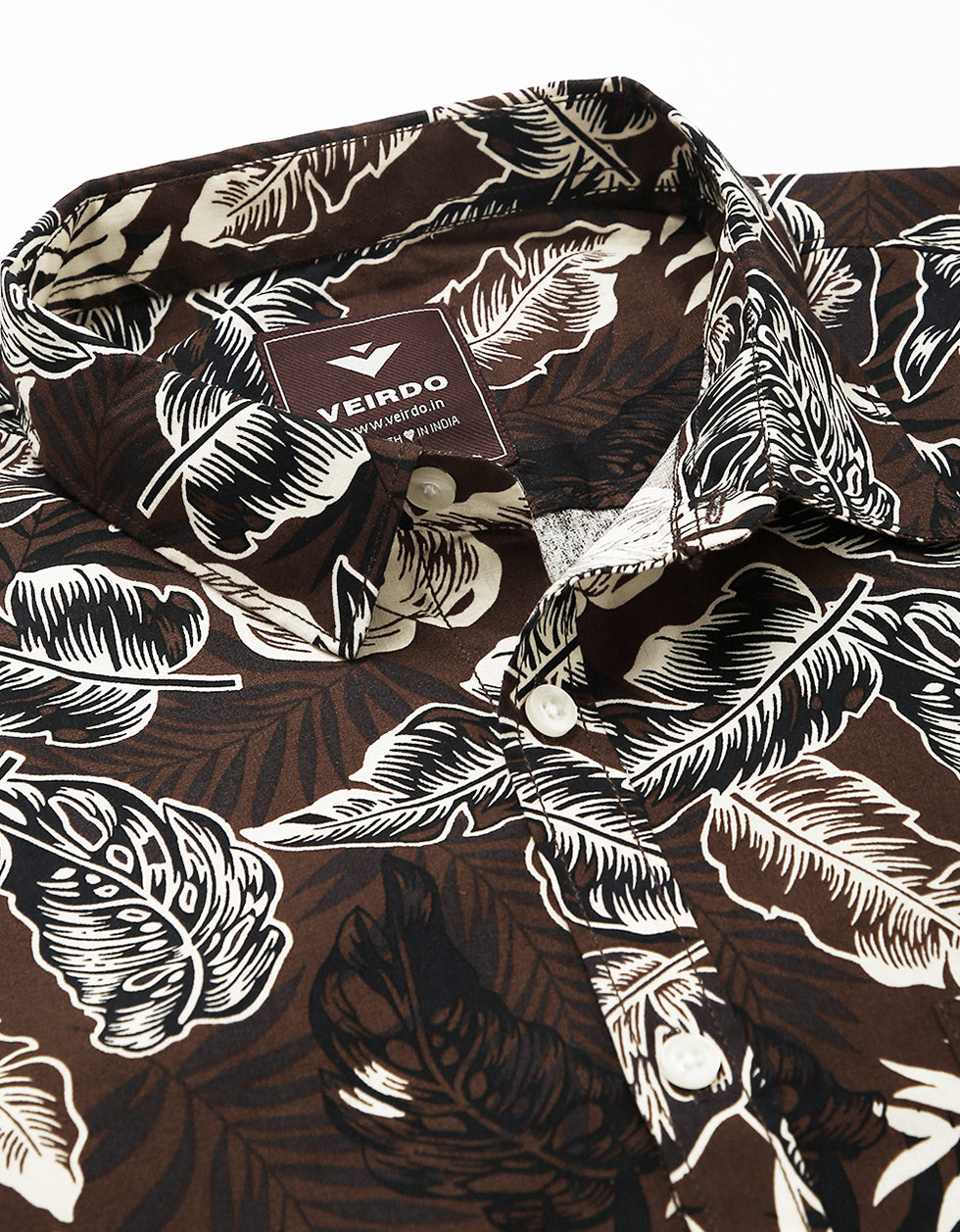 Brown Printed Shirt