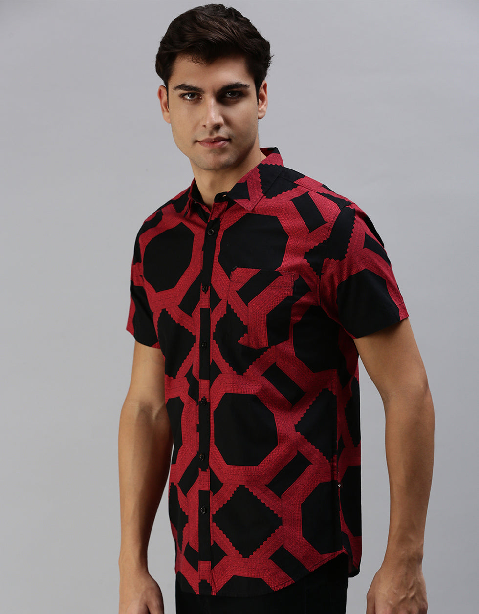 Red Men's Printed Shirt