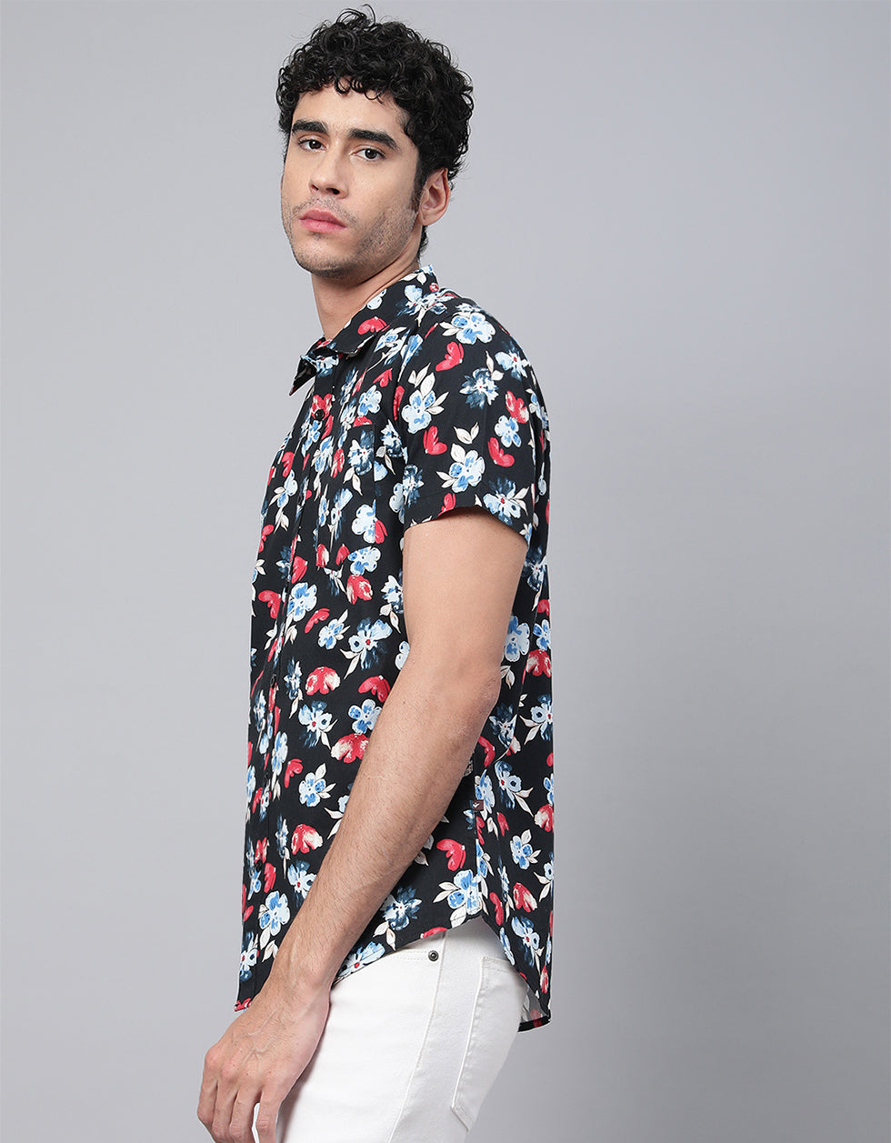 Black Men's Printed Shirt