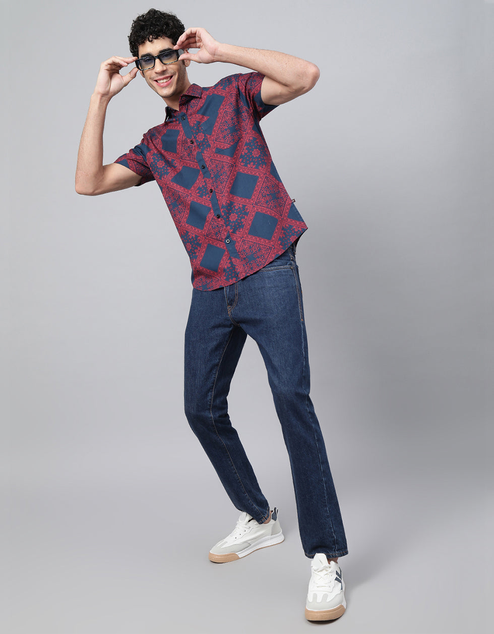 Red Printed Men's Shirt