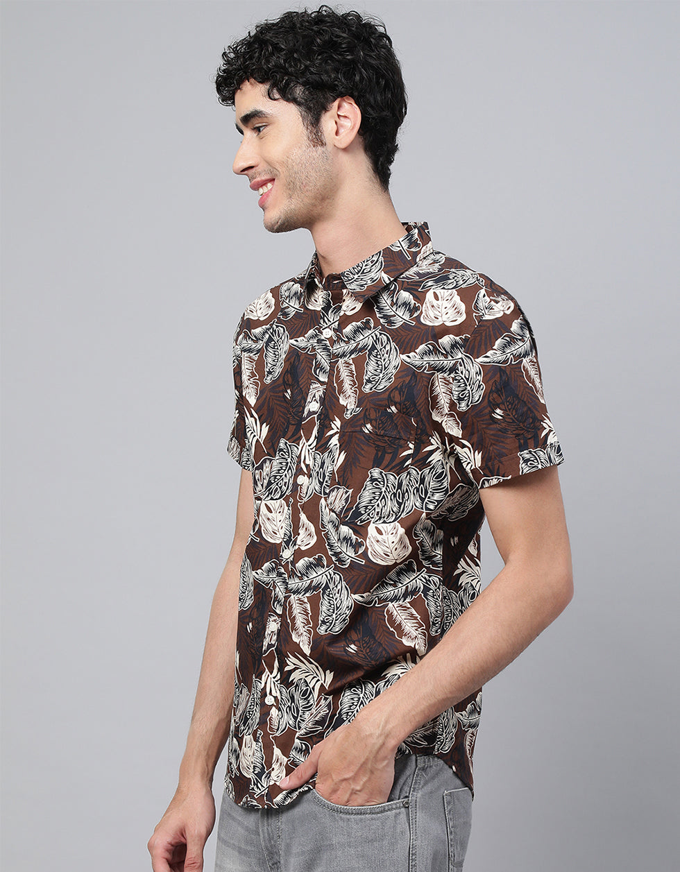 Brown Printed Shirt