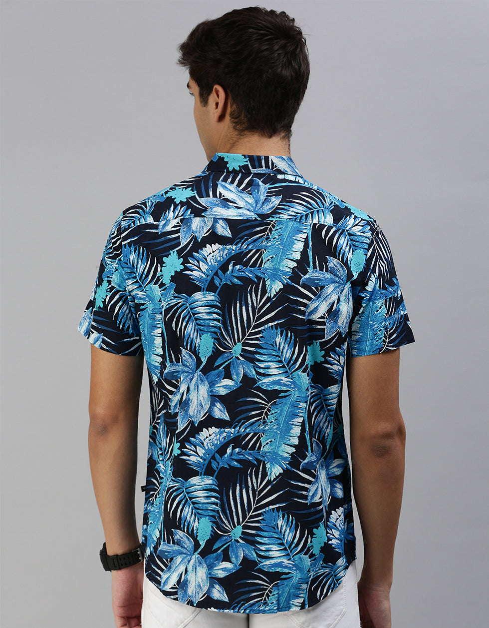 Navy Men's Printed Shirt