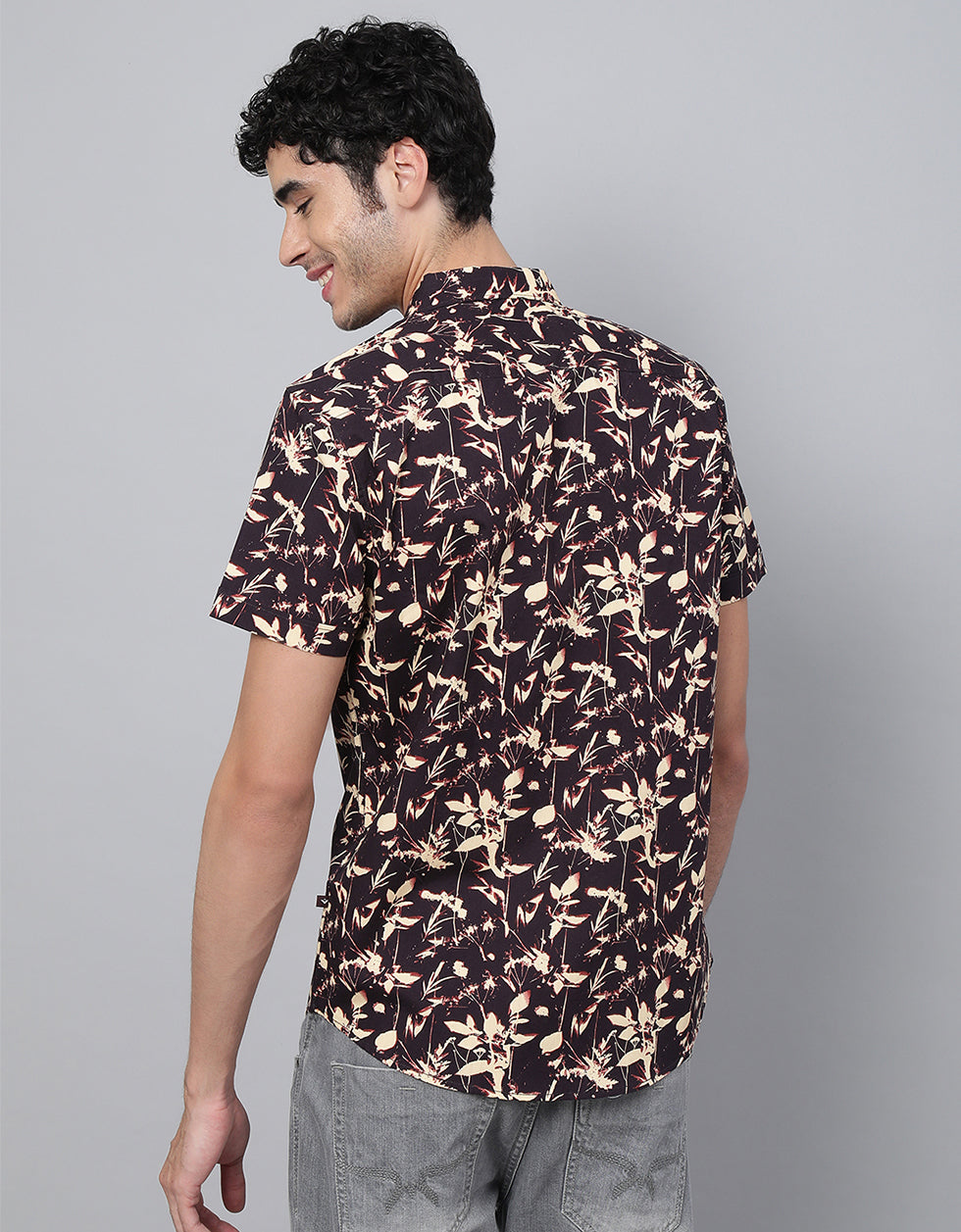 Brown Printed Men's Shirt