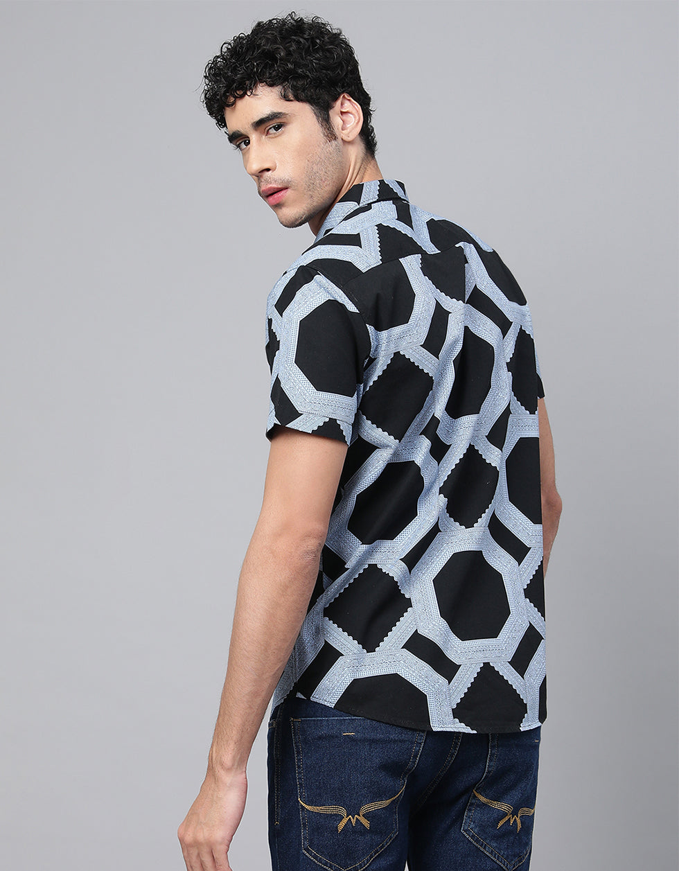 Grey Printed Men's Shirt