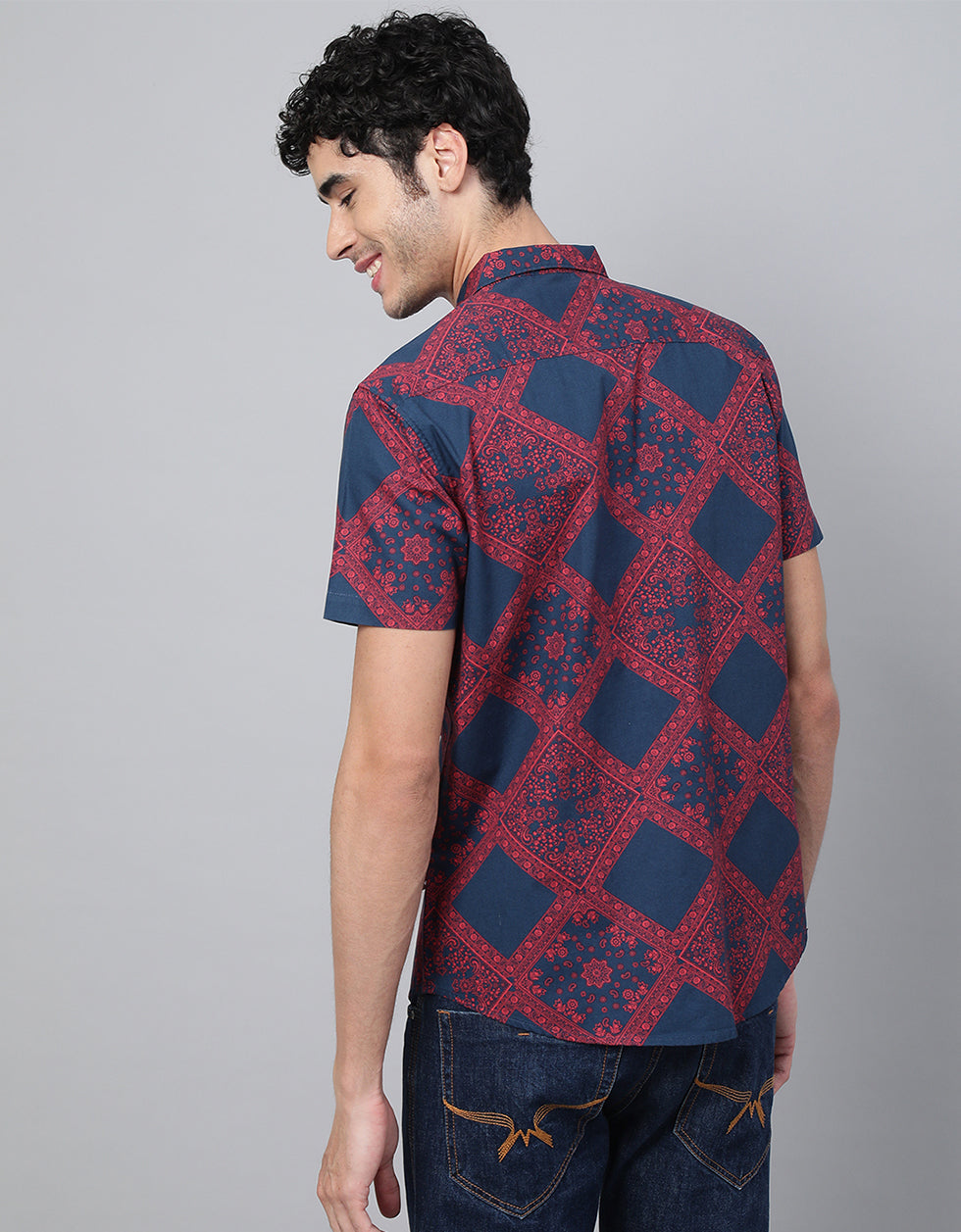 Red Printed Men's Shirt