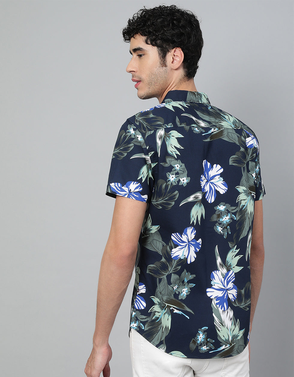 Men's Navy Printed Shirt