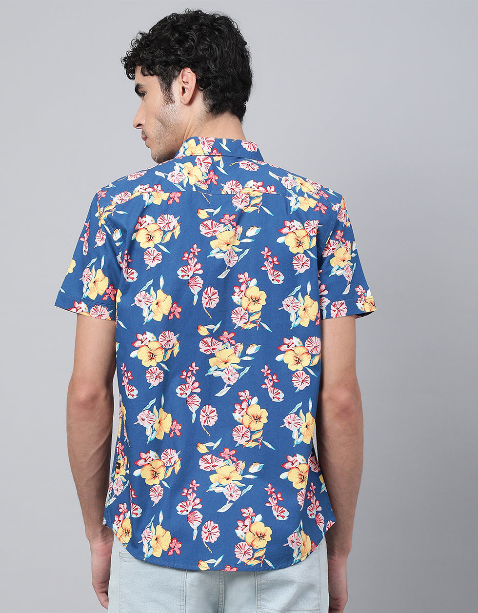 Blue Printed Men's Shirt
