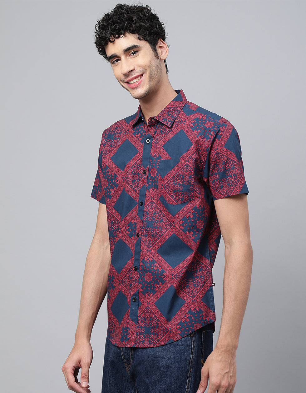 Red Printed Men's Shirt