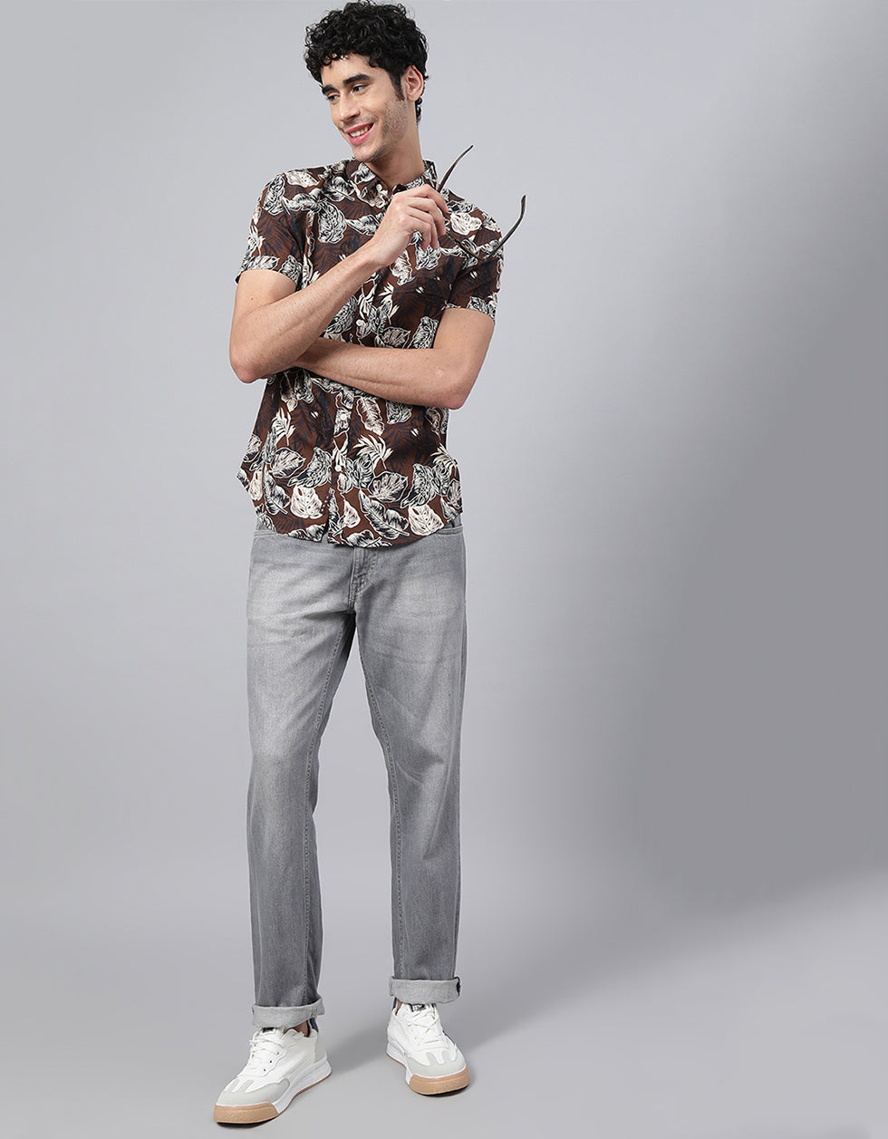 Brown Printed Shirt