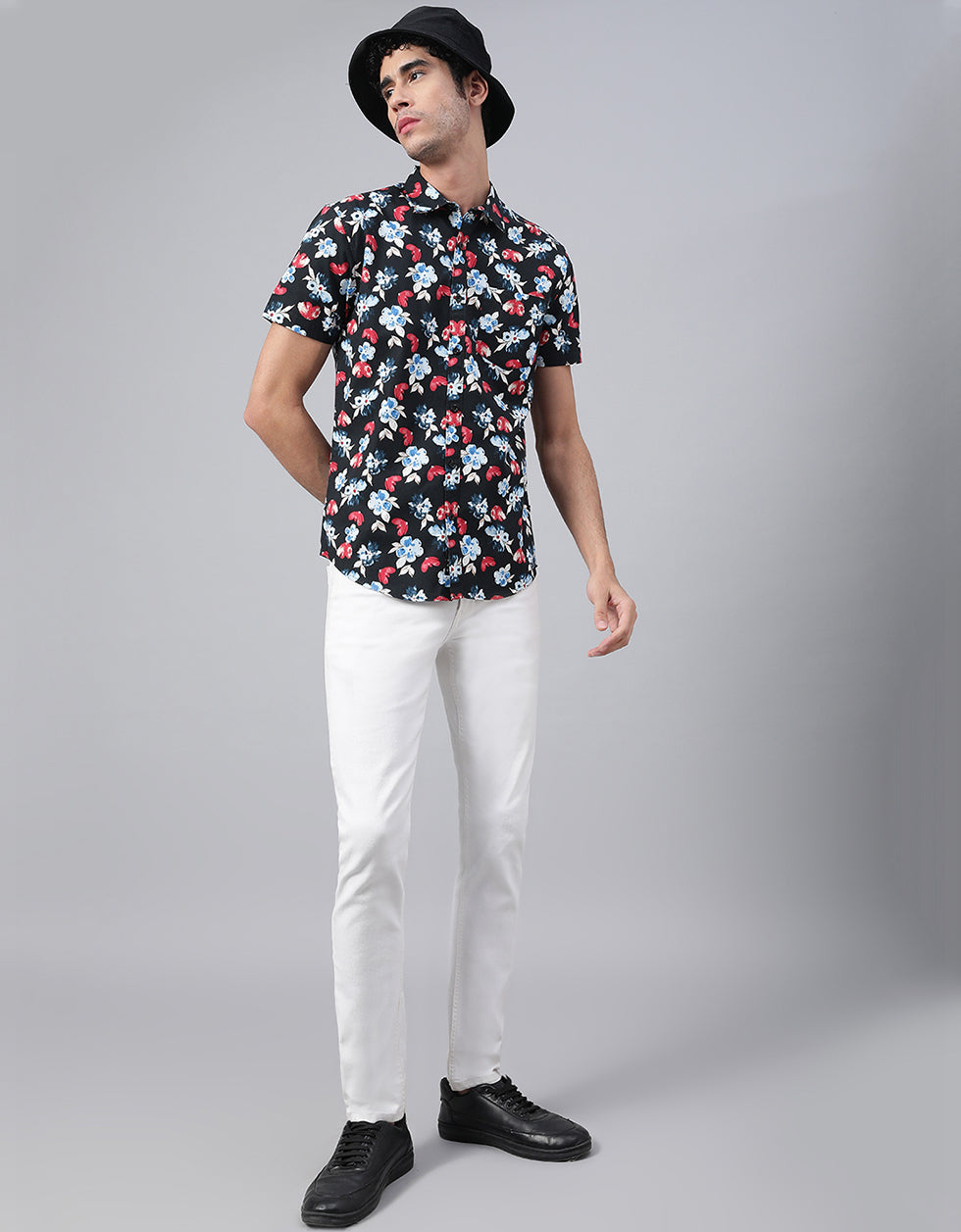 Black Men's Printed Shirt
