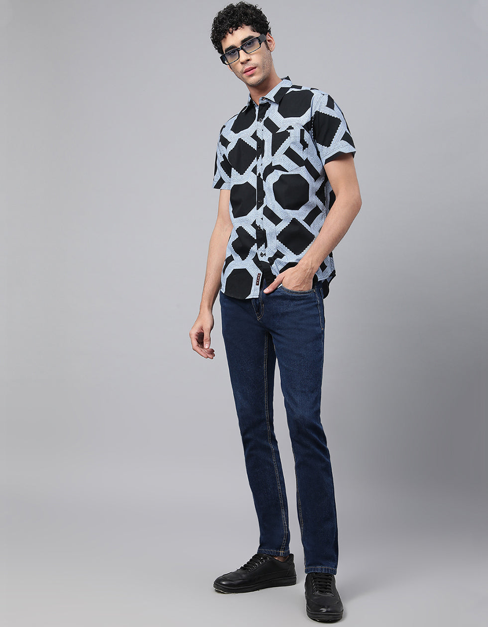 Grey Printed Men's Shirt