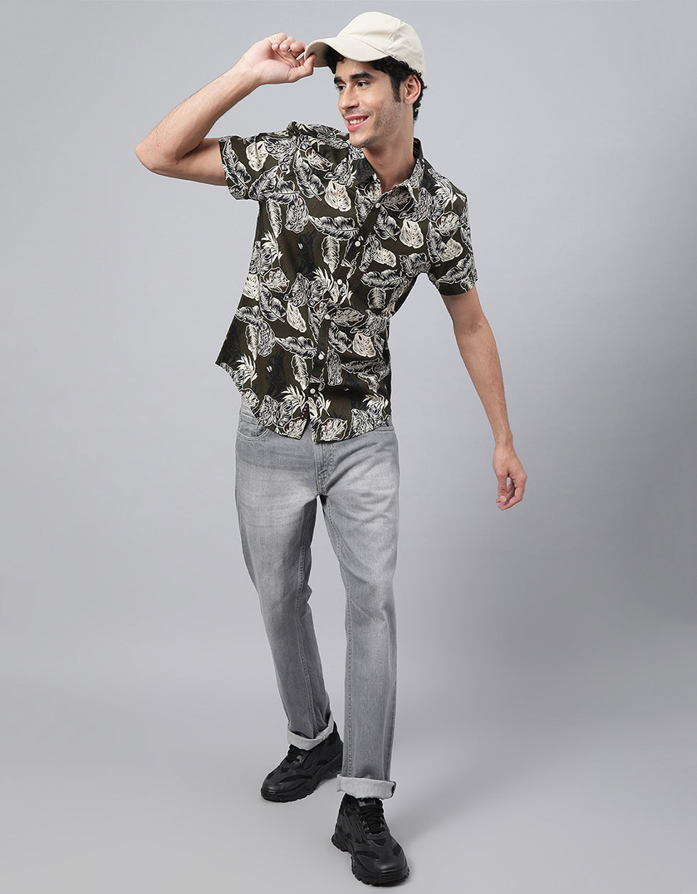 Olive Printed Shirt