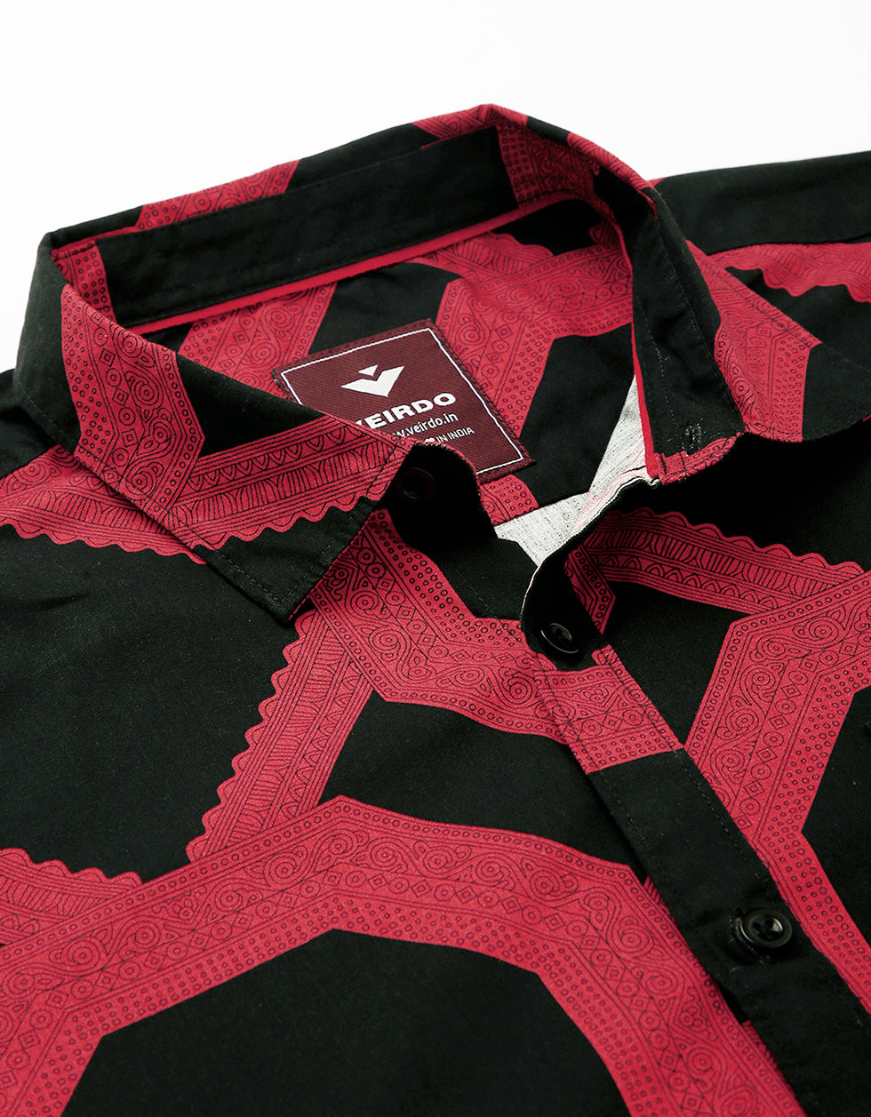 Red Men's Printed Shirt