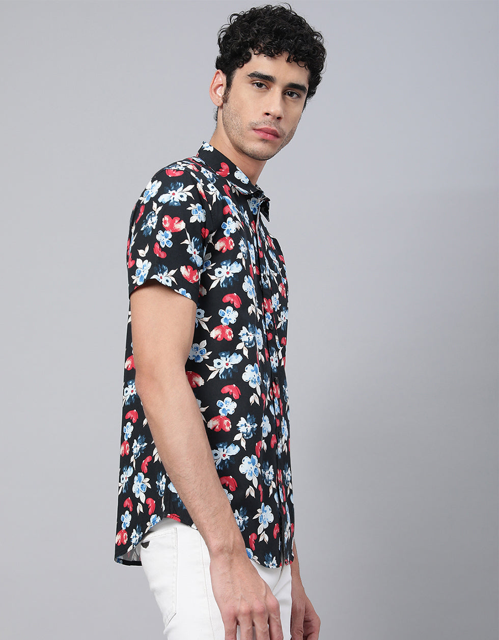 Black Men's Printed Shirt