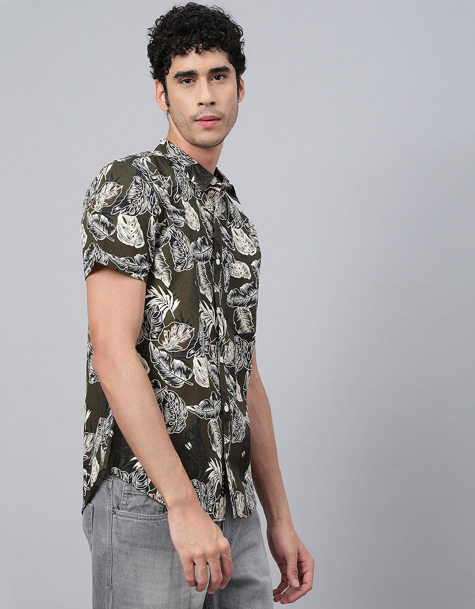 Olive Printed Shirt