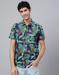 Navy Printed Men's Shirt