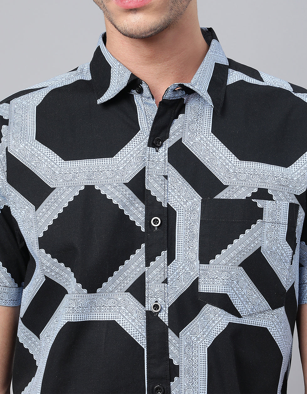 Grey Printed Men's Shirt