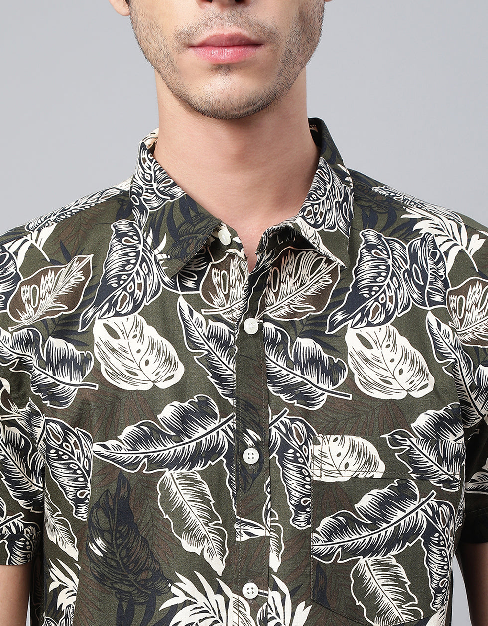 Olive Printed Shirt