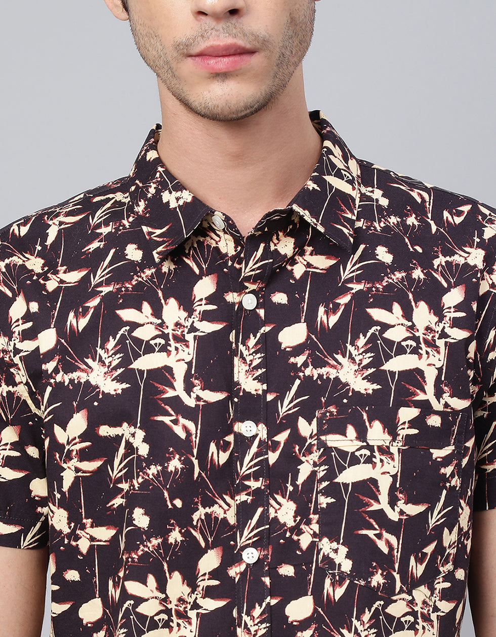 Brown Printed Men's Shirt