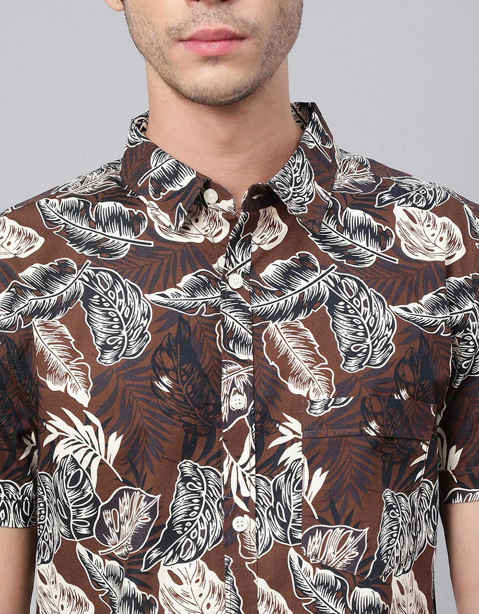 Brown Printed Shirt