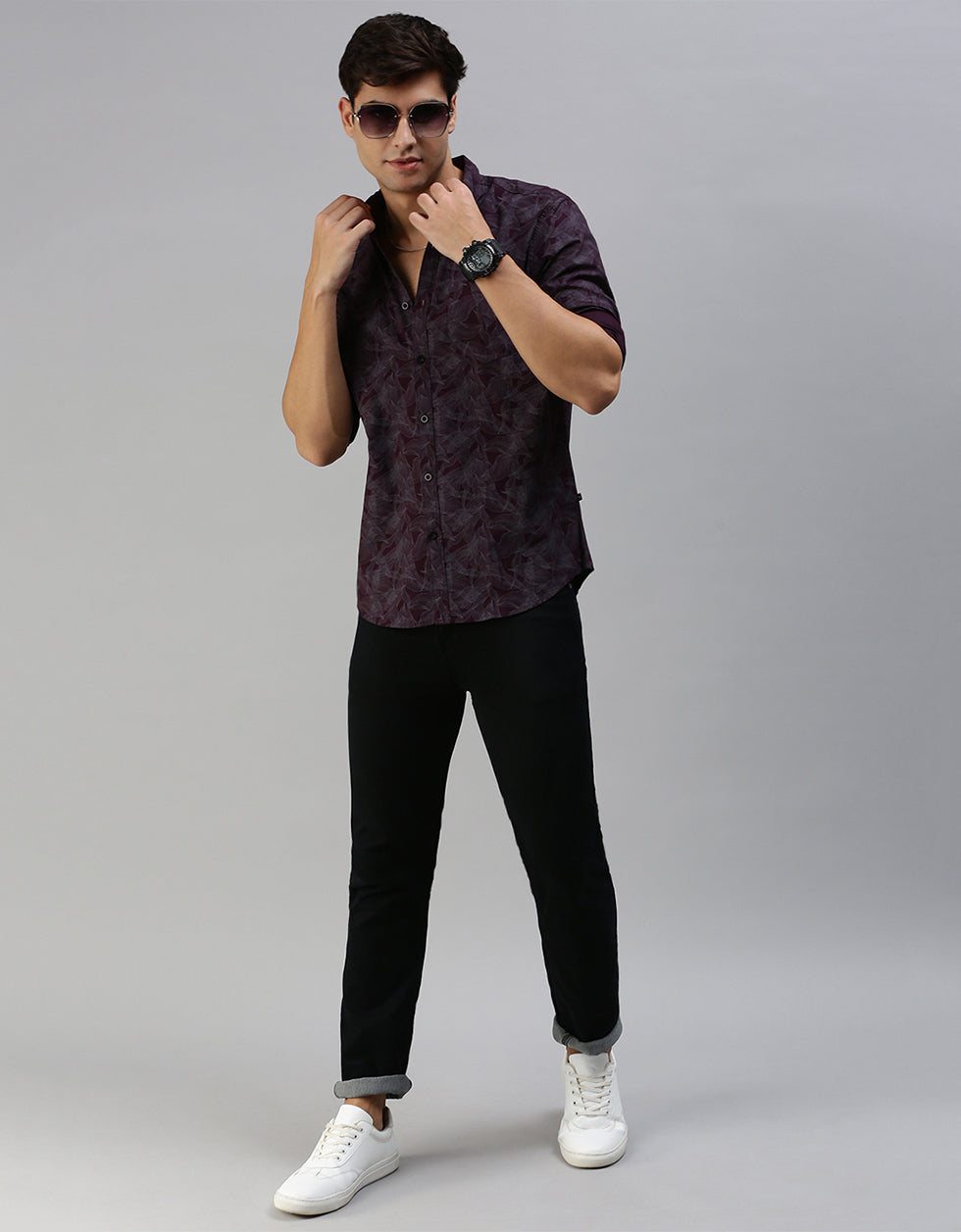 Black Printed Men's Shirt