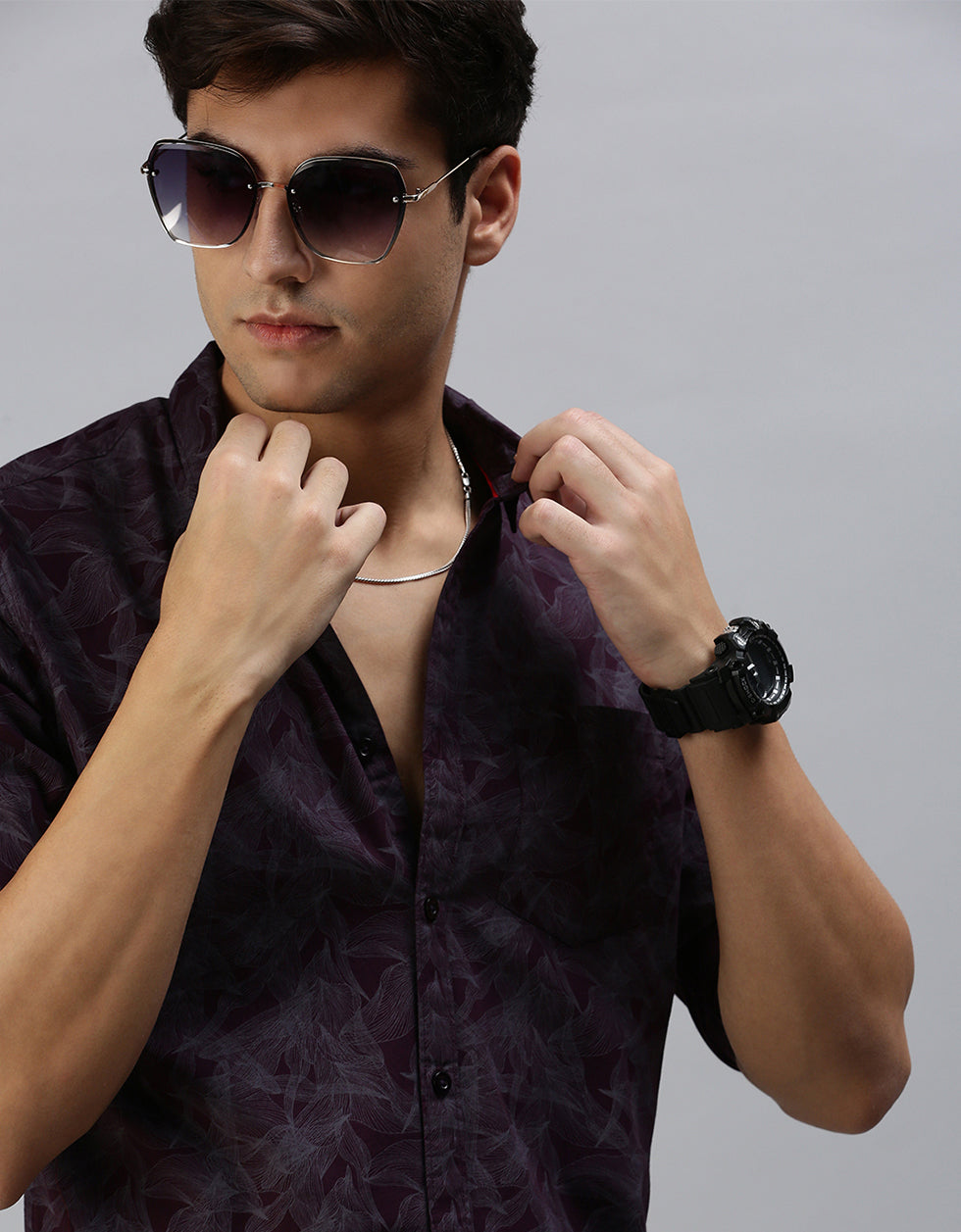 Black Printed Men's Shirt