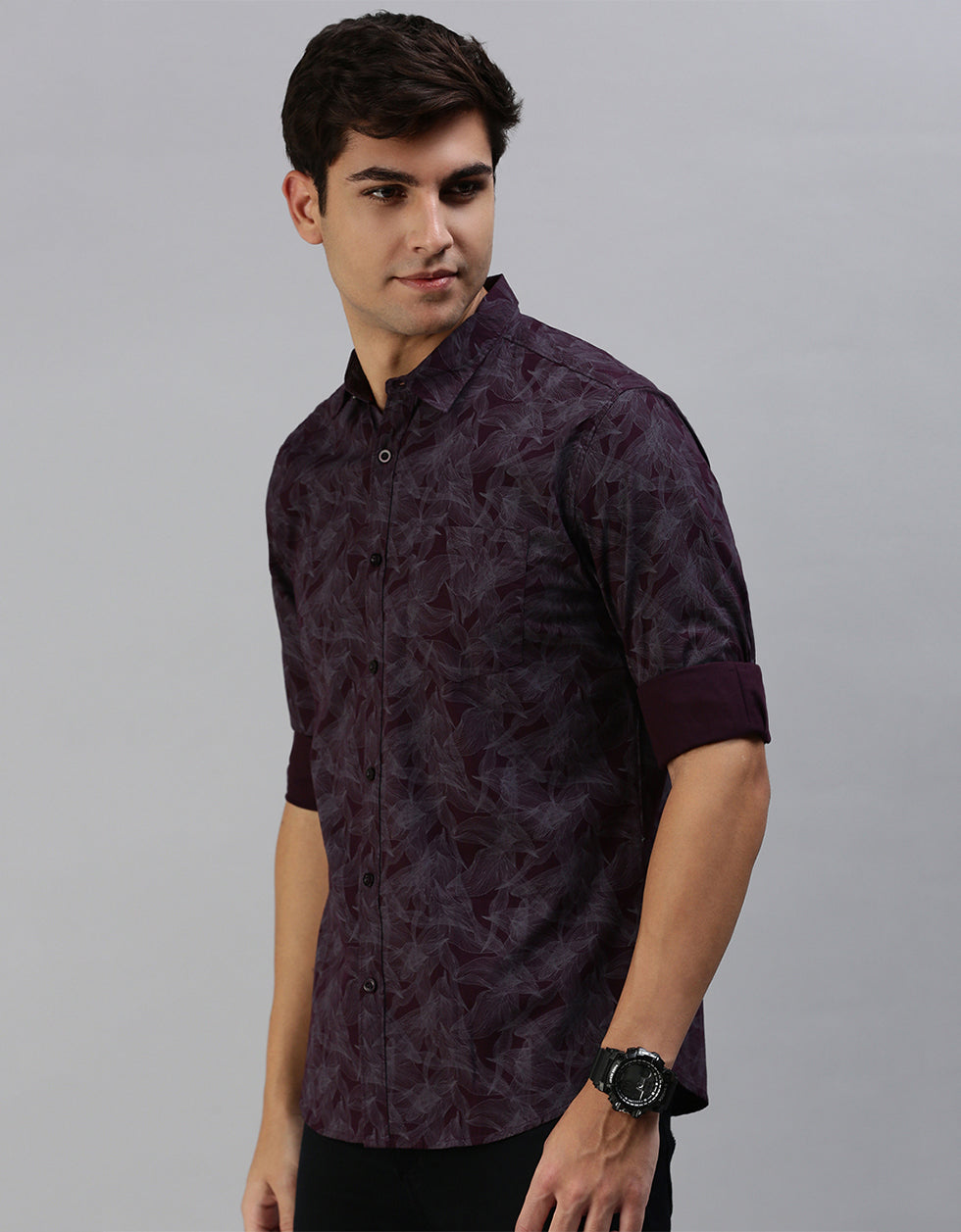 Black Printed Men's Shirt